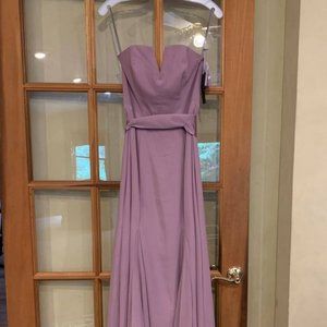 Vera Wang V-WIRE CREPE MERMAID BRIDESMAID DRESS-quartz Sz 0